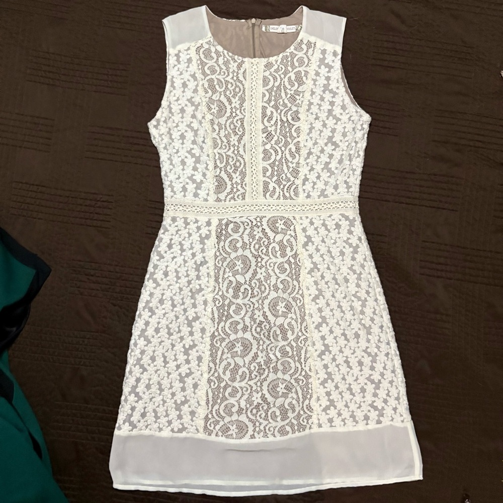 Chelsea & Violet White Lace Mini Dress